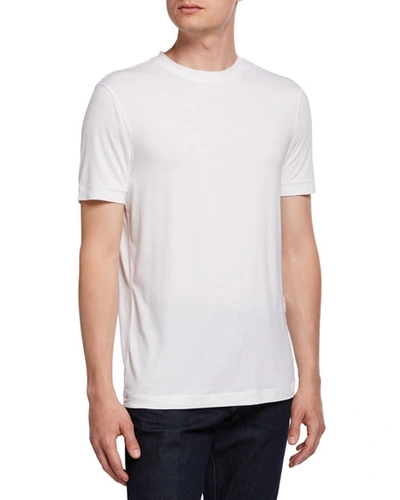 Shop Giorgio Armani Men's Crewneck T-shirt In White