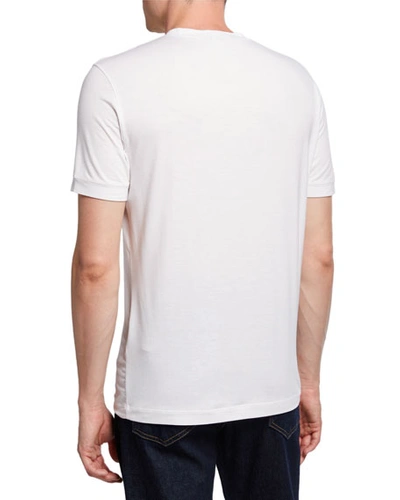 Shop Giorgio Armani Men's Crewneck T-shirt In White