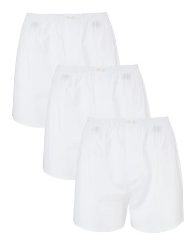 Neiman Marcus Men's 2-pack Tagless Cotton Boxers, White In White