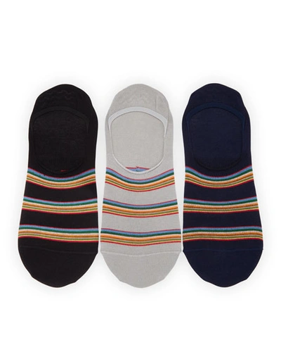 Shop Paul Smith Men's 3-pack Multi-stripe No-show Socks