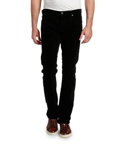 Shop Tom Ford Men's Straight-leg Corduroy Stretch Pants In Black
