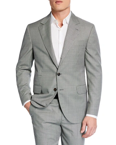 Shop Brunello Cucinelli Men's Micro-houndstooth Two-piece Wool Suit In Gray