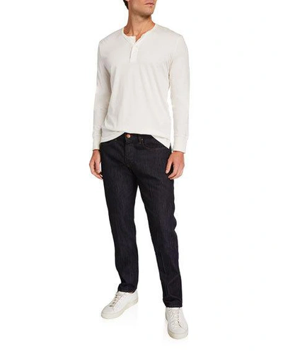 Shop Giorgio Armani Men's Straight-leg 10-oz. Stretch Denim Jeans In Dark Navy