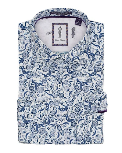 Shop Robert Graham Men's Marleigh Floral Sport Shirt In Blue
