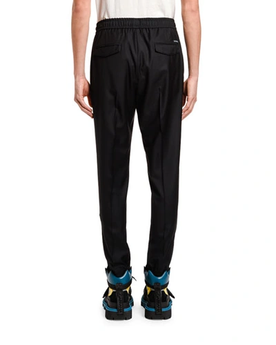 Shop Dolce & Gabbana Men's Wool Jogger Pants In Black