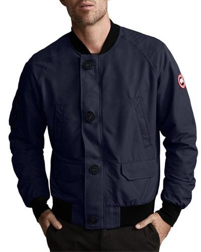 Shop Canada Goose Men's Faber Button-front Bomber Jacket In Navy