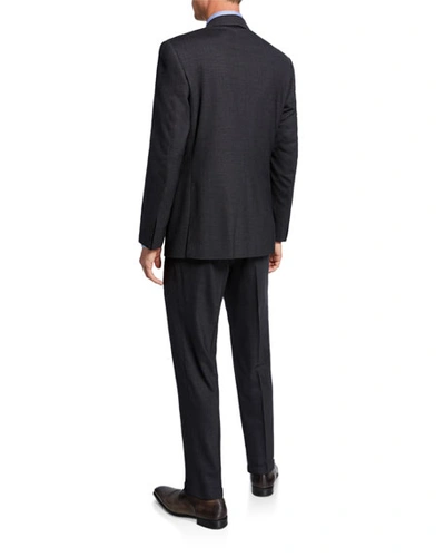 Shop Canali Men's Solid Stretch-wool Two-piece Suit In Gray