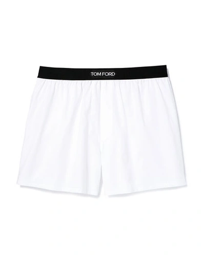 Shop Tom Ford Men's Logo-band Boxers In White