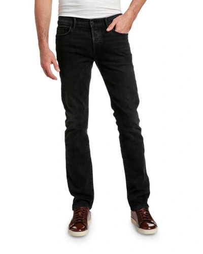 Shop Tom Ford Men's Slim Straight-leg Stretch Denim Jeans In Black