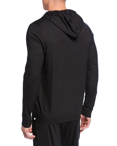 Shop Derek Rose Men's Basel 1 Jersey Zip-front Hoodie In Black