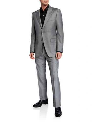 Shop Tom Ford Men's O'connor Sharkskin Wool Two-piece Suit In Gray