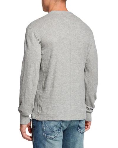 Shop Rag & Bone Men's Standard Issue Slub-knit Classic Henley In Grey Heather