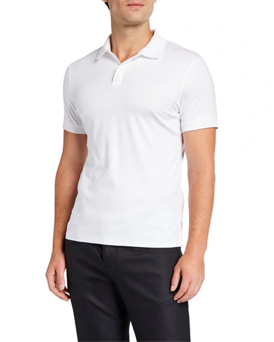 Shop Emporio Armani Men's Basic Cotton Polo Shirt In White