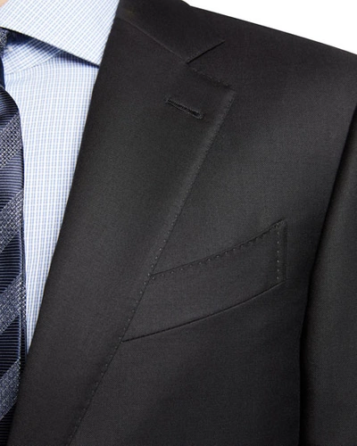 Ermenegildo Zegna Men's Trofeo Milano Two-piece Wool Regular-fit Suit In Black