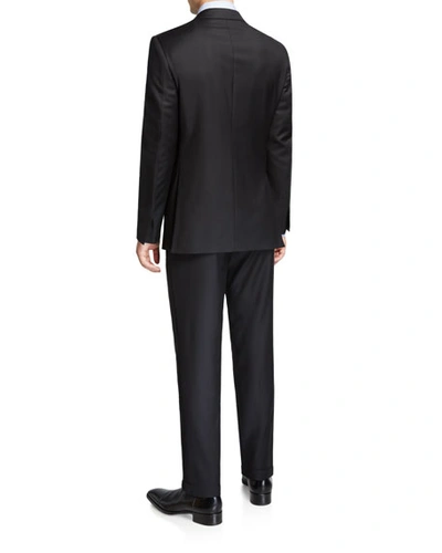 Shop Ermenegildo Zegna Men's Trofeo Milano Two-piece Wool Regular-fit Suit In Black