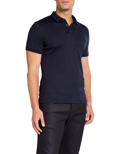 Shop Emporio Armani Men's Basic Cotton Polo Shirt In Navy