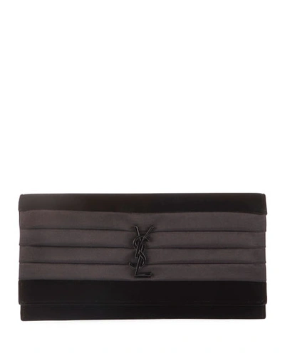 Shop Saint Laurent Smoking Small Ysl Monogram Clutch Bag In Black