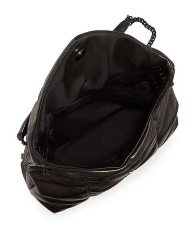 Saint Laurent Lou Puffer Small Ysl Shoulder Bag In Quilted Leather In Black
