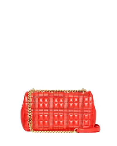 Shop Burberry Lola Small Quilted Lambskin Crossbody Bag In Bright Red