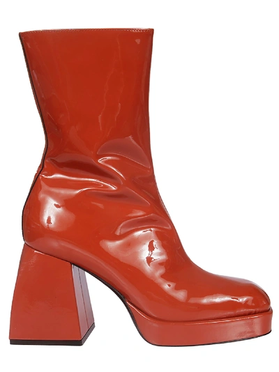 Nodaleto Bulla Corta Ankle Boots In Tangerine Patent Leather | ModeSens