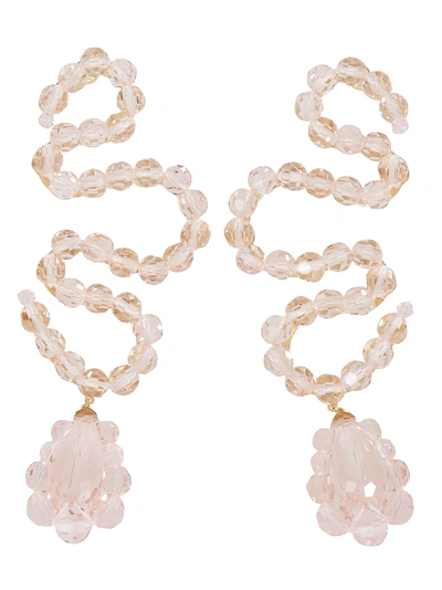 Shop Simone Rocha Crystal Earrings In Rosa