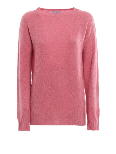 Shop Prada Soft Cashmere Sweater In Dark Pink