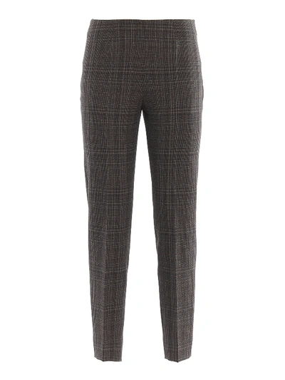 Shop Piazza Sempione Brown Checked Tapered Trousers