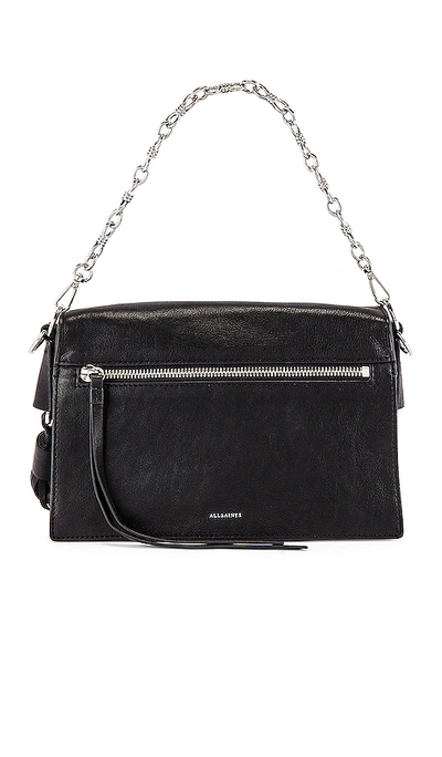 Miki Leather Shoulder Bag In Black