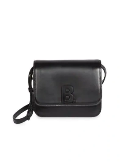 Shop Balenciaga Medium B Leather Crossbody Bag In Black