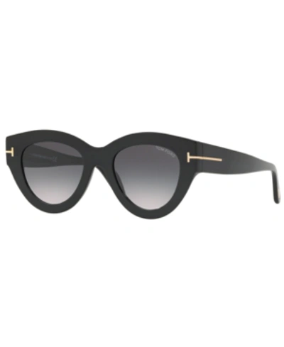 Shop Tom Ford Women's Sunglasses, Tr001023 In Black Shiny/grey Grad