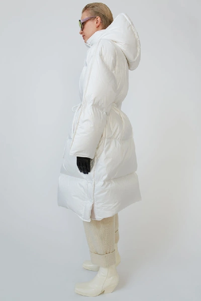 Shop Acne Studios Quilted Down Coat Optic White