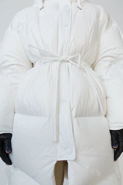 Shop Acne Studios Quilted Down Coat Optic White