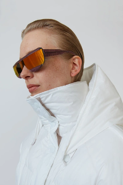 Shop Acne Studios Quilted Down Coat Optic White