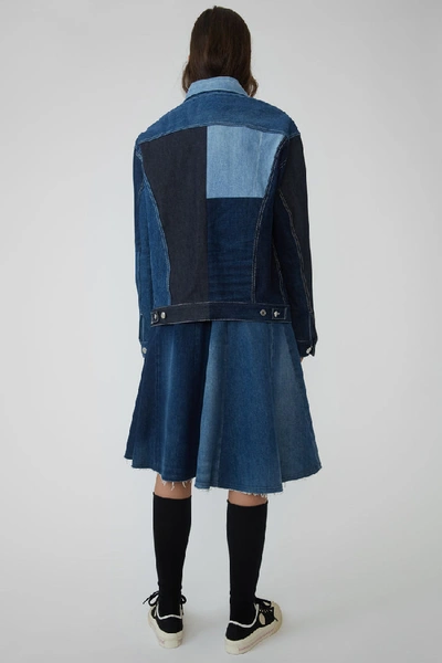 Shop Acne Studios 2000 Recrafted Blue Mix In Recrafted Denim Jacket