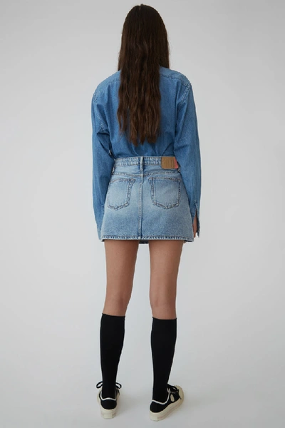 Shop Acne Studios Denim Mini Skirt Light Blue