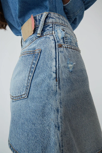 Shop Acne Studios Denim Mini Skirt Light Blue