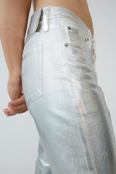 Shop Acne Studios 1996 Holographic Foil White/holographic In Classic Fit Jeans