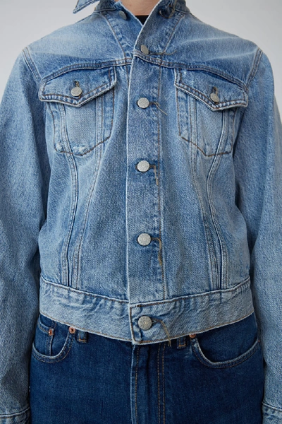 Shop Acne Studios 1998 Light Blue Trash Light Blue In Slim Fit Denim Jacket