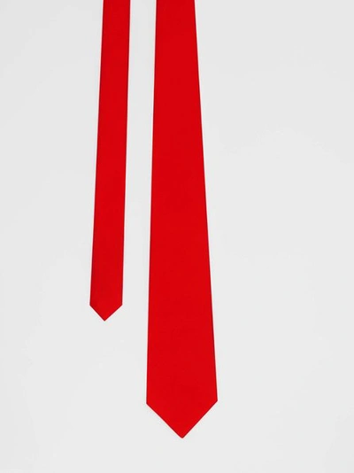 Shop Burberry Classic Cut Silk Tie In Bright Red