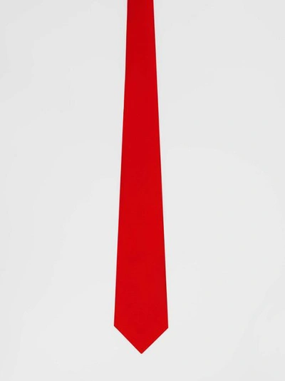 Shop Burberry Classic Cut Silk Tie In Bright Red