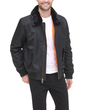 tommy hilfiger bomber jacket with fur