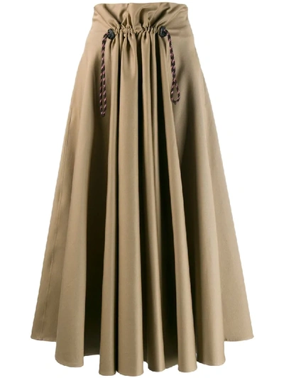 Shop Golden Goose Ayame Pleated Front Skirt In Neutrals