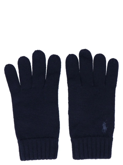 Shop Polo Ralph Lauren Gloves In Blue