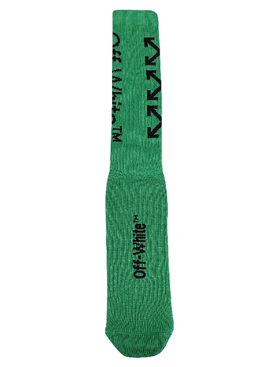 Shop Off-white Socks In Green Blac