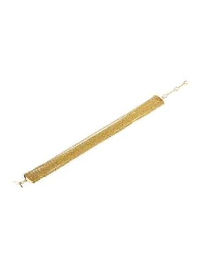 Shop Celara 14k Yellow Gold Chain Line Bracelet