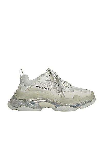 Shop Balenciaga Triple S Sneakers In Pearl Grey