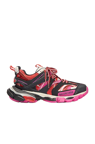Shop Balenciaga Track Sneakers In Black & Pink