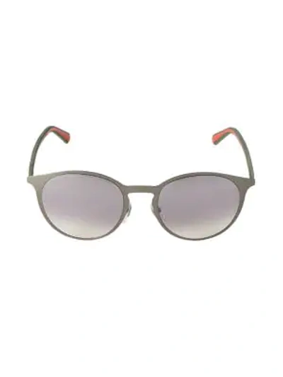 Shop Gucci Women's 52mm Oval Sunglasses In Ruthenium