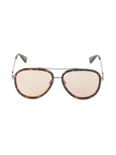 Shop Gucci 57mm Aviator Sunglasses In Brown