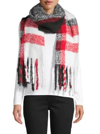 Shop Calvin Klein Chunky Plaid Scarf In Black